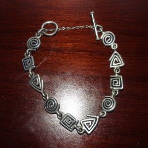 SS 925 SILPADA Geometric Shape Toggle Clasp Bracelet